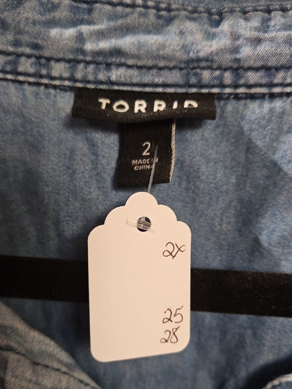 torrid Light Blue Denim Button-Front Shirt - Picture 2 of 3